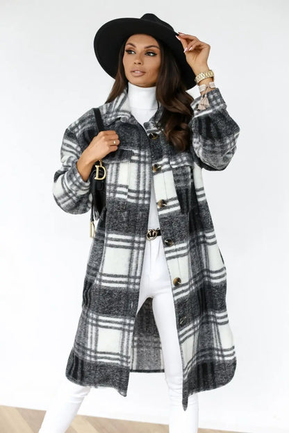 Winter Checked Jackets Coats Women Fashion