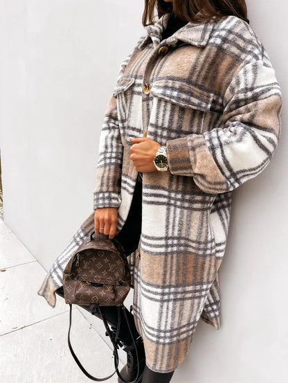 Winter Checked Jackets Coats Women Fashion