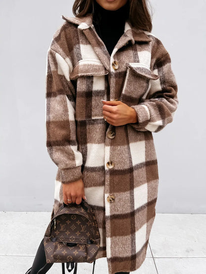 Winter Checked Jackets Coats Women Fashion