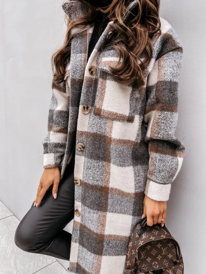 Winter Checked Jackets Coats Women Fashion