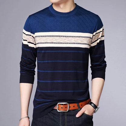 Men's Casual Striped Knit Spring and Autumn