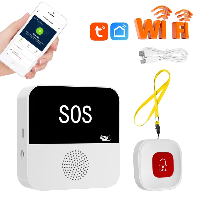 Wireless WiFi Elderly Caregiver Pager SOS Call Button