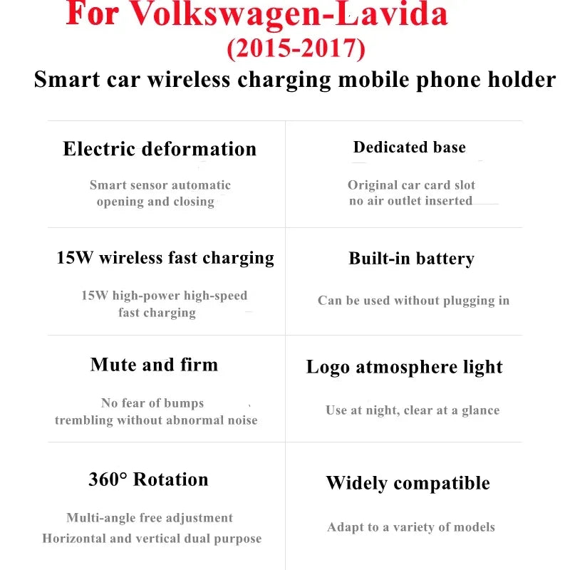 Lavida Phone Holder Wireless Charger Car Mobile