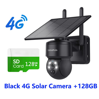 SHIWOJIA WIFI Wireless PTZ Solar Camera 4G SIM 4MP