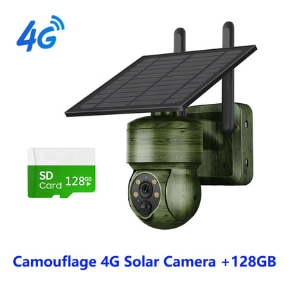 SHIWOJIA WIFI Wireless PTZ Solar Camera 4G SIM 4MP