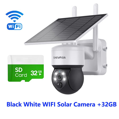 SHIWOJIA WIFI Wireless PTZ Solar Camera 4G SIM 4MP