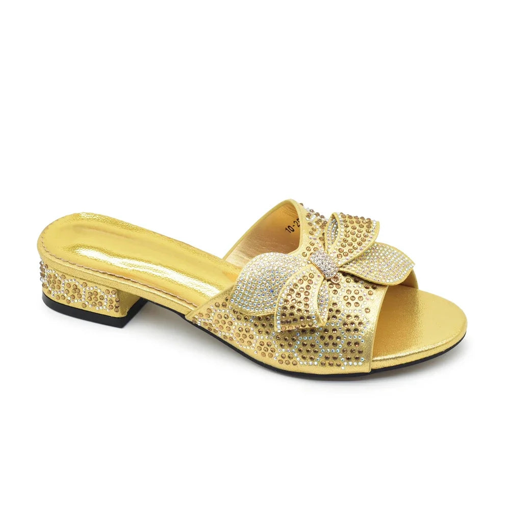 Plus Size Glitter Studs Bow-tie Round Toe Classical