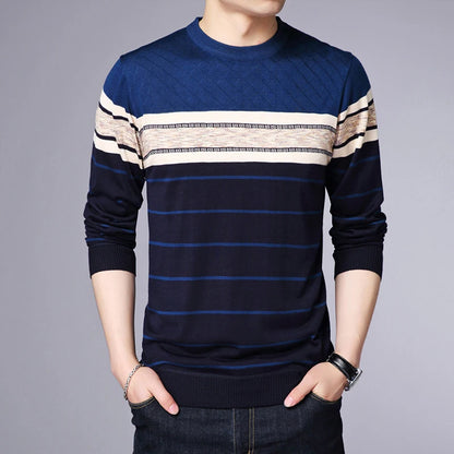 Men's Casual Striped Knit Spring and Autumn