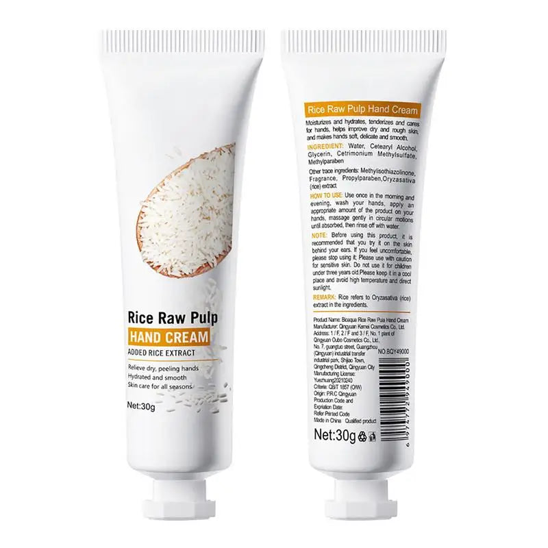 Rice raw pulp hand cream Rejuvenating Hand Cream