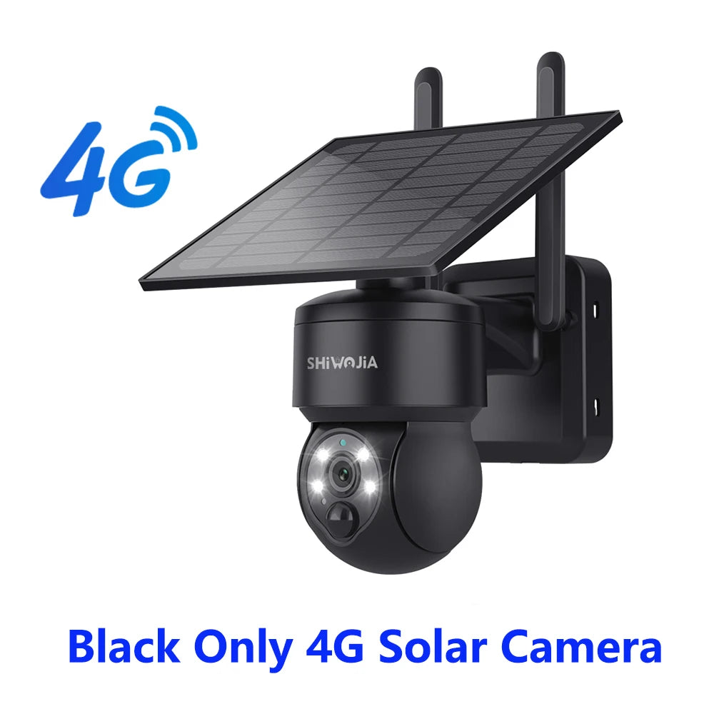 SHIWOJIA WIFI Wireless PTZ Solar Camera 4G SIM 4MP