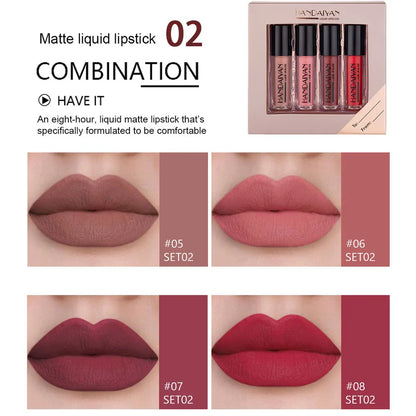 HANDAIYAN 4 PCS Liquid Matte Lipsticks Set Lip gloss