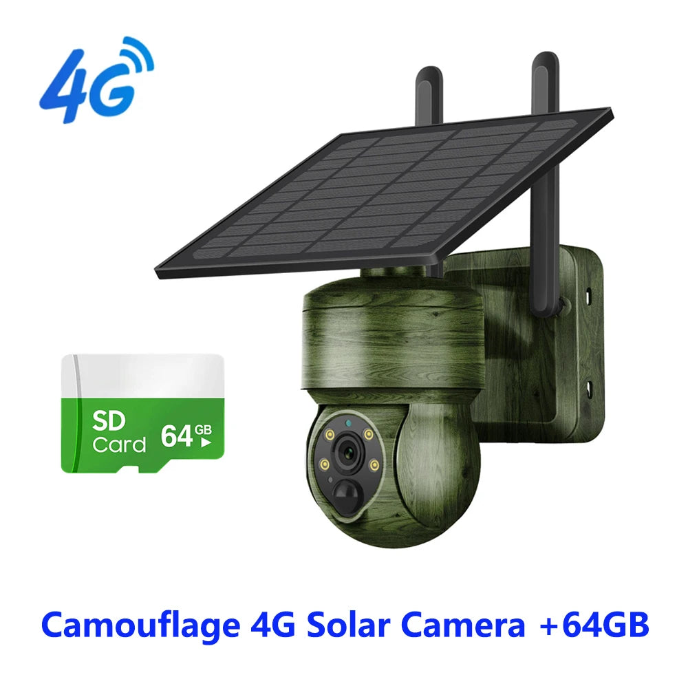 SHIWOJIA WIFI Wireless PTZ Solar Camera 4G SIM 4MP