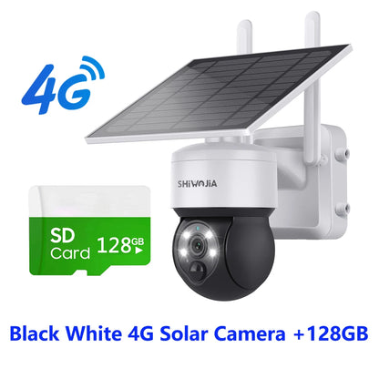 SHIWOJIA WIFI Wireless PTZ Solar Camera 4G SIM 4MP