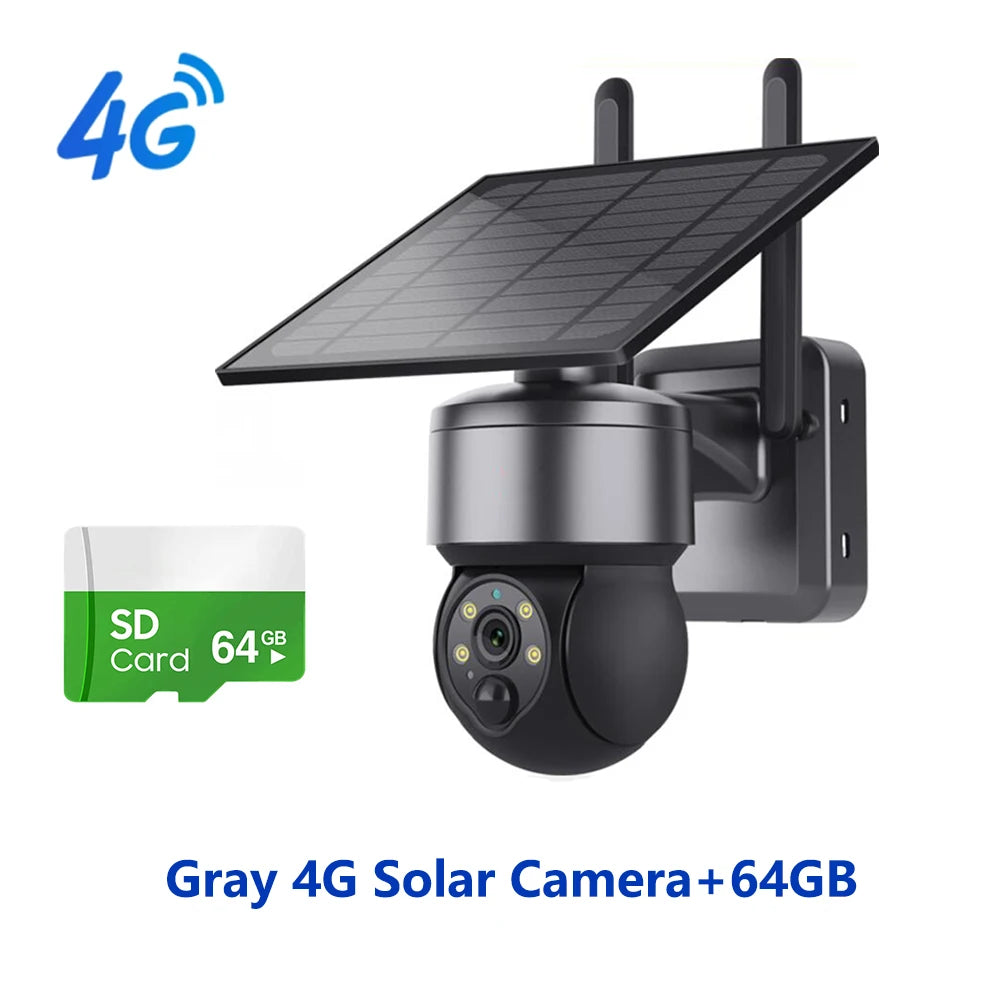 SHIWOJIA WIFI Wireless PTZ Solar Camera 4G SIM 4MP