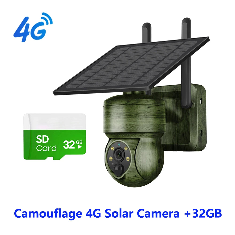 SHIWOJIA WIFI Wireless PTZ Solar Camera 4G SIM 4MP