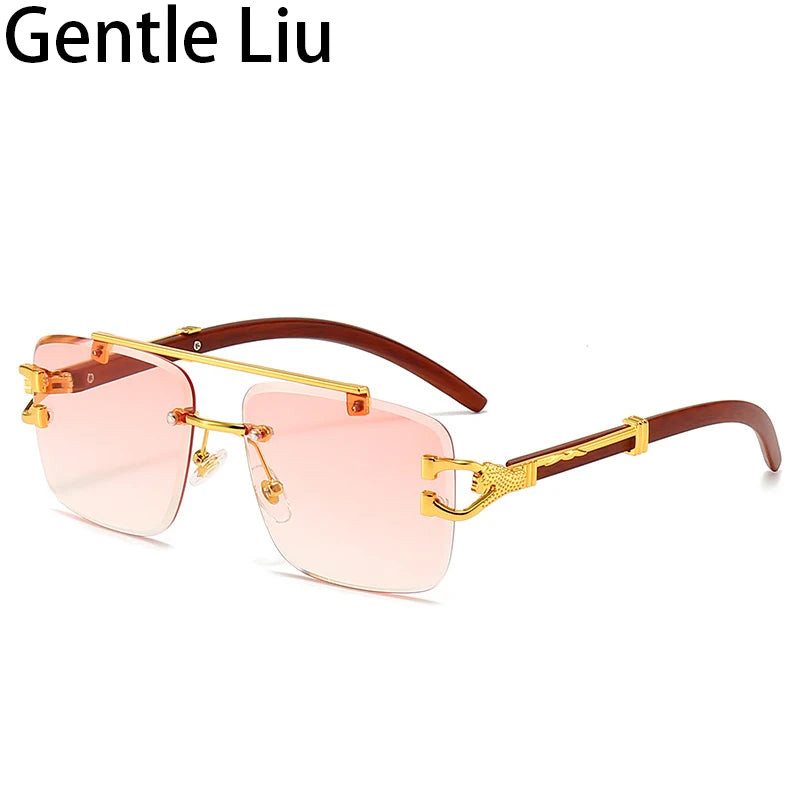 Steampunk Rimless Square Sunglasses Men