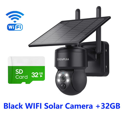 SHIWOJIA WIFI Wireless PTZ Solar Camera 4G SIM 4MP