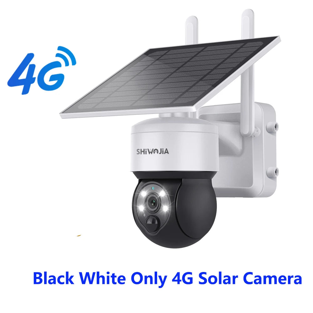 SHIWOJIA WIFI Wireless PTZ Solar Camera 4G SIM 4MP